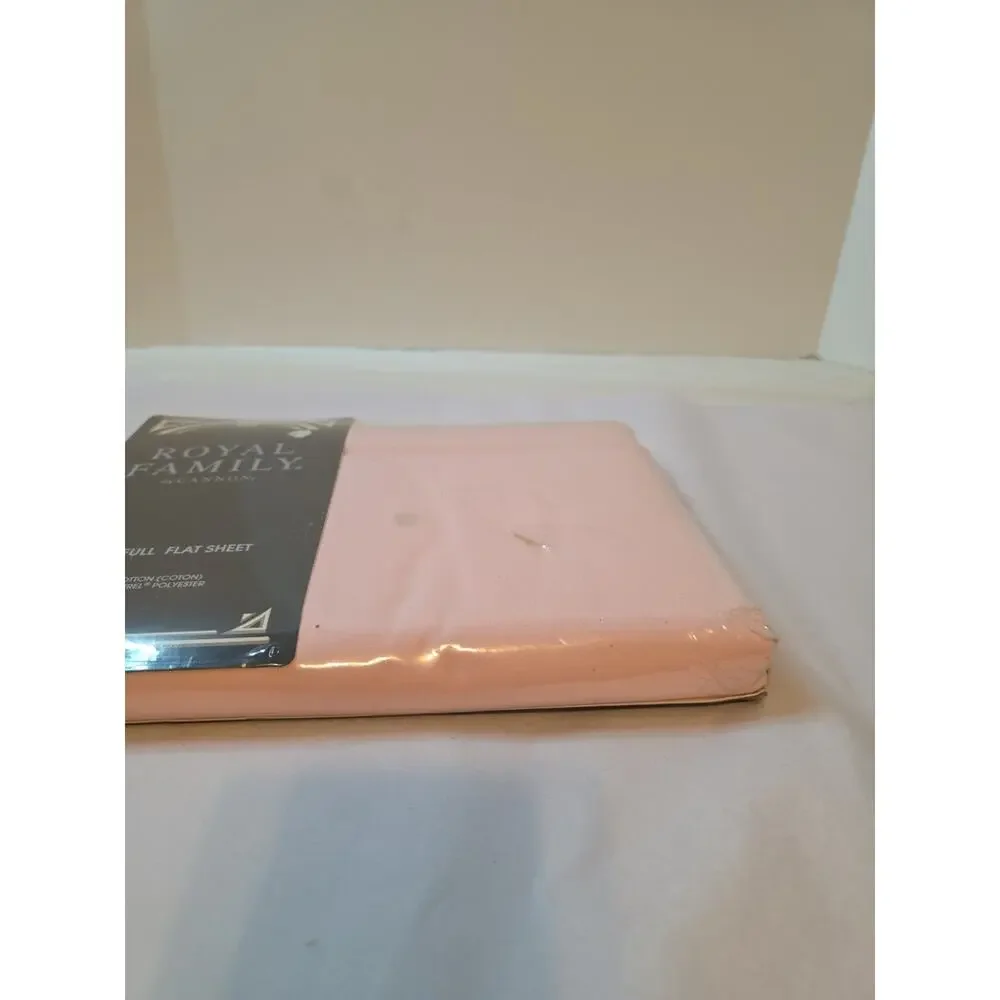 Vintage Cannon Royal Family FULL FLAT SHEET Limoge Sequences ii Pink NOS